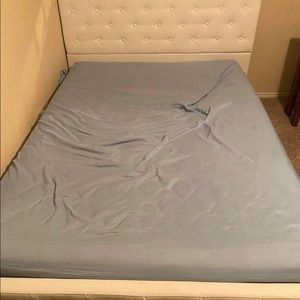 White leather full size bed